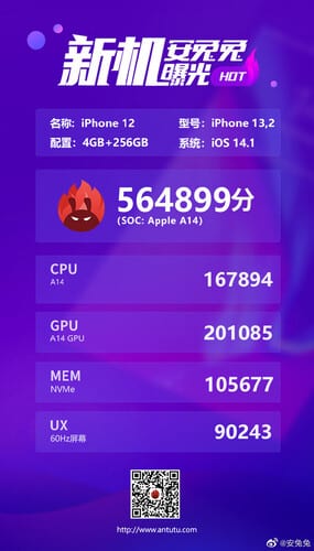 i1 2 iPhone 12 and iPhone 12 Pro AnTuTu benchmarks are moderate despite Apple's claim for the A14 Bionic