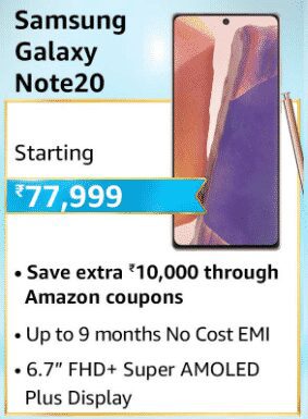 image 59 Deals on Ultra-Premium Samsung smartphones in Amazon Great Indian Festival 2020