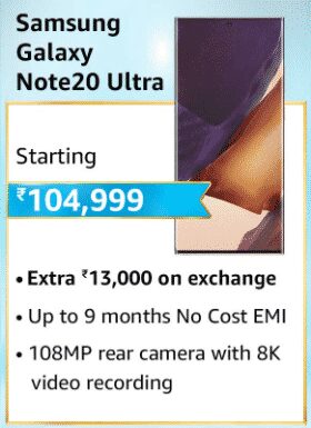 image 60 Deals on Ultra-Premium Samsung smartphones in Amazon Great Indian Festival 2020