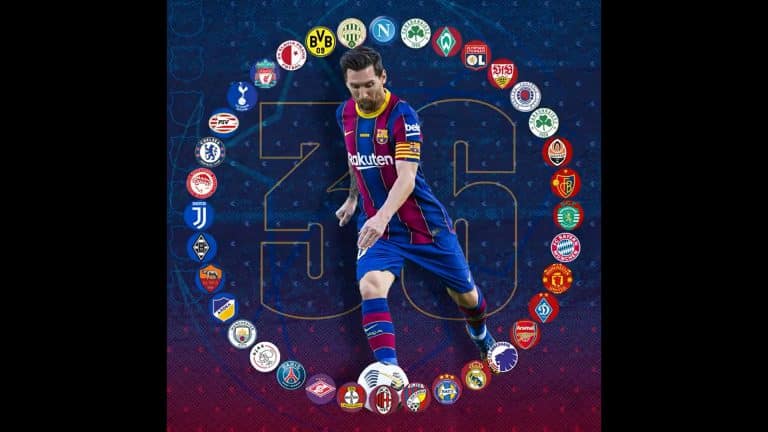 Lionel Messi makes a record by scoring against 36 teams in European competitions