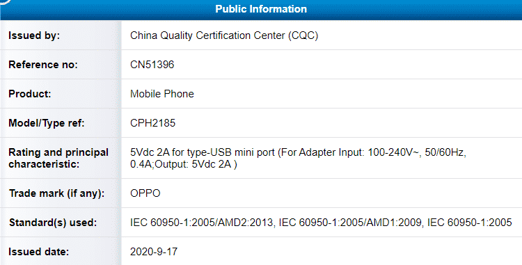 n3 OPPO CPH2185 visits FCC and OPPO PERM00 listed on MIIT, featuring a 4,230mAh battery, 10W charging, and 5G respectively