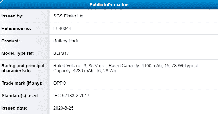 n4 OPPO CPH2185 visits FCC and OPPO PERM00 listed on MIIT, featuring a 4,230mAh battery, 10W charging, and 5G respectively