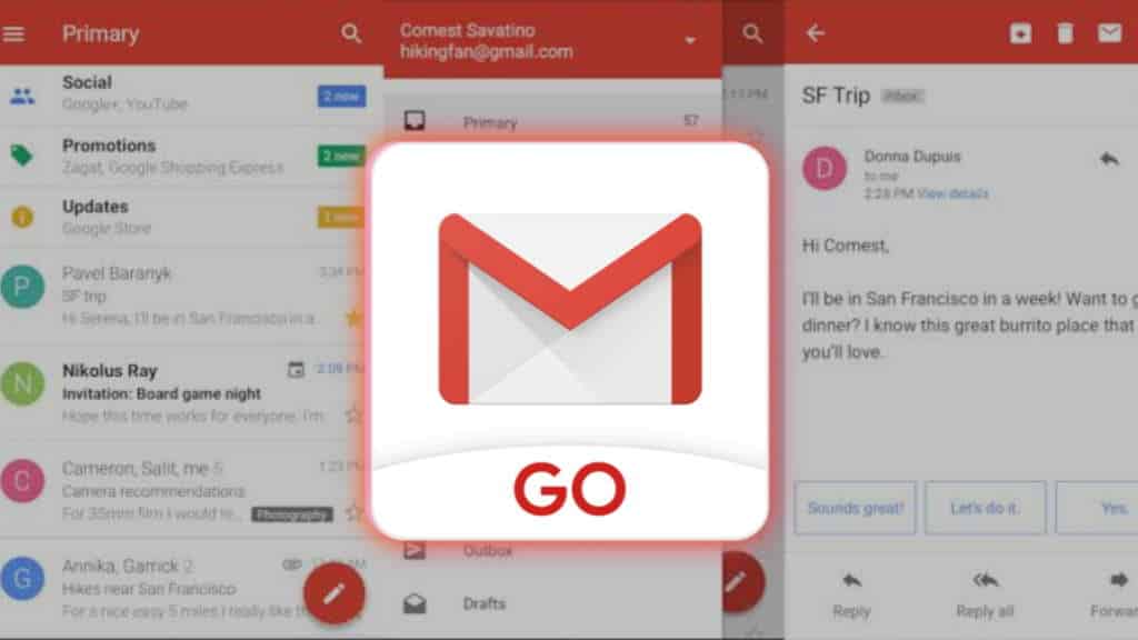 Gmail joins the list of Go apps available on PlayStore