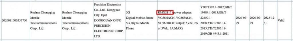 q1 Realme Q-series smartphone has been spotted on 3C database