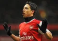 Arsenal's French  midfielder Samir Nasri celebrates scoring the opening goal of the English Premier League football match between Arsenal and Fulham at the Emirates stadium in north London on December 4, 2010. AFP PHOTO/BEN STANSALLFOR EDITORIAL USE ONLY Additional license required for any commercial/promotional use or use on TV or internet (except identical online version of newspaper) of Premier League/Football photos. Tel DataCo +44 207 2981656. Do not alter/modify photo. (Photo credit should read BEN STANSALL/AFP/Getty Images)