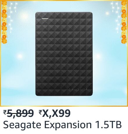 seagate 1.5tb Blockbuster deals on External Hard Disks on Amazon's Great Indian Festival
