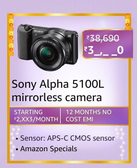 sony alpha 5100l Here's a sneak peek into the Camera and accessories deal coming in Amazon's Great Indian Festival