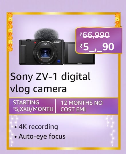 sony zv1 Here's a sneak peek into the Camera and accessories deal coming in Amazon's Great Indian Festival