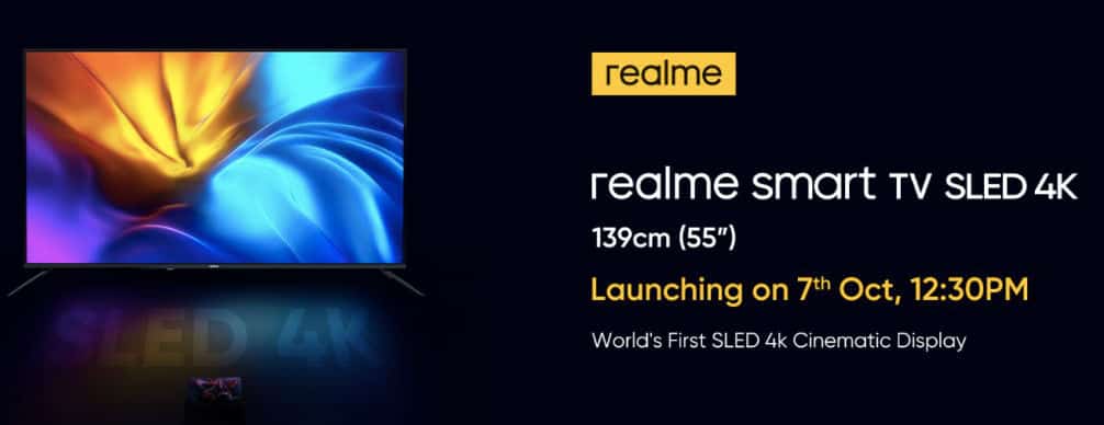 tv List of Realme products launching on 7th October 2020