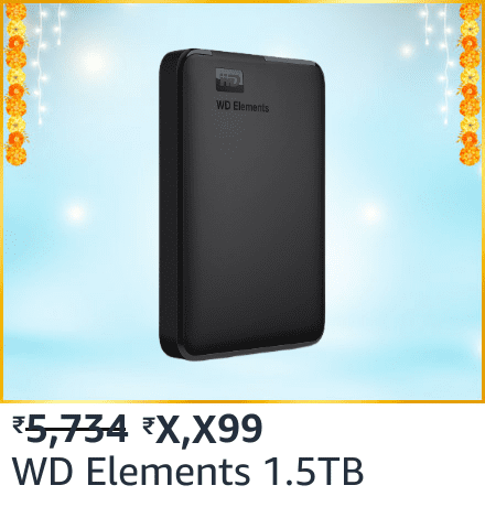wd 1.5tb Blockbuster deals on External Hard Disks on Amazon's Great Indian Festival