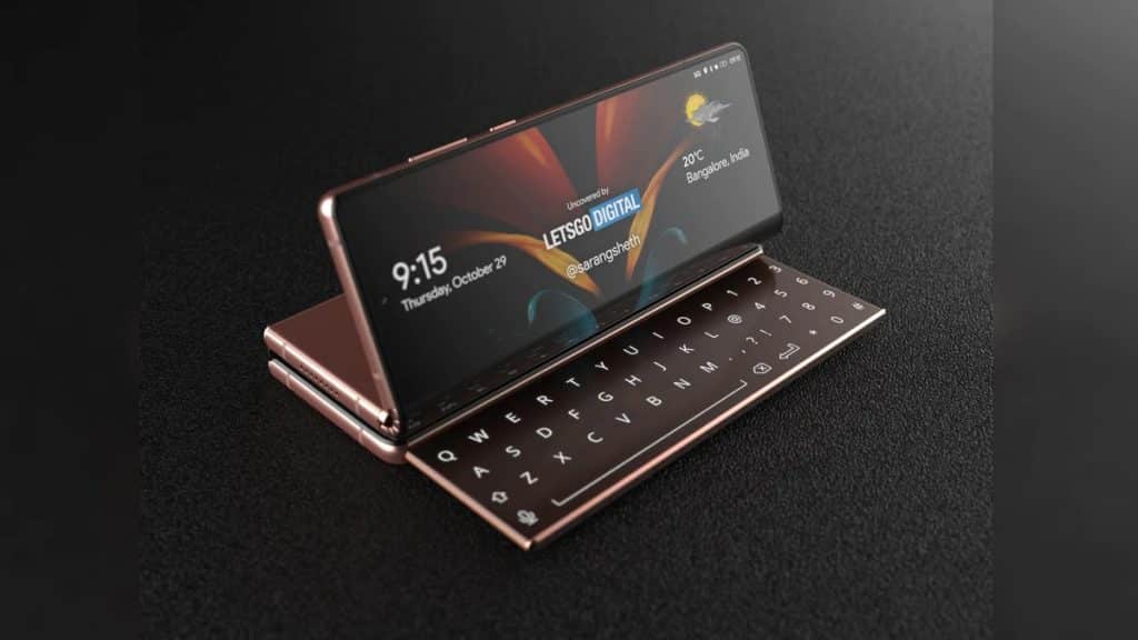 zzz2 Samsung Galaxy Z Fold 3 is expected to come with two Hinges, Three Folding Screens, and Sliding Keyboard