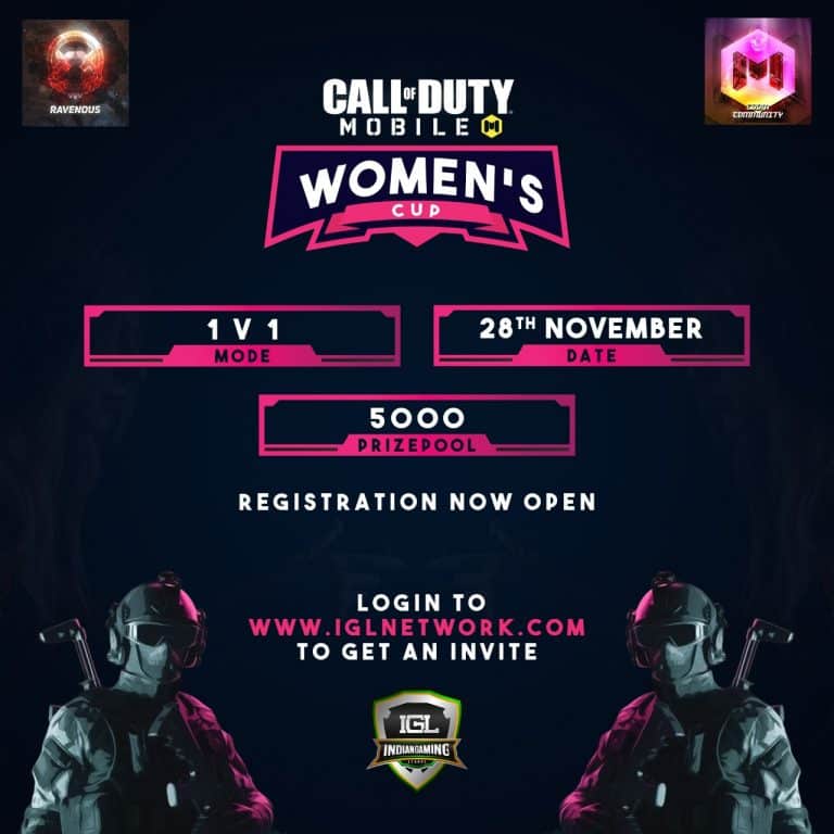 Indian Gaming League (IGL) to host Call-Of-Duty Mobile Women’s Cup Tournament from 28th-30th November 2020