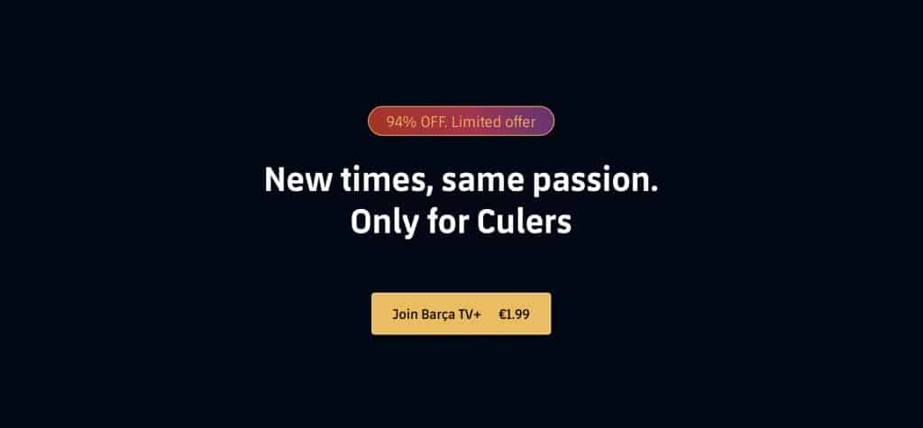 Get Barca TV+ membership for just €1.99 and enjoy season 20/21