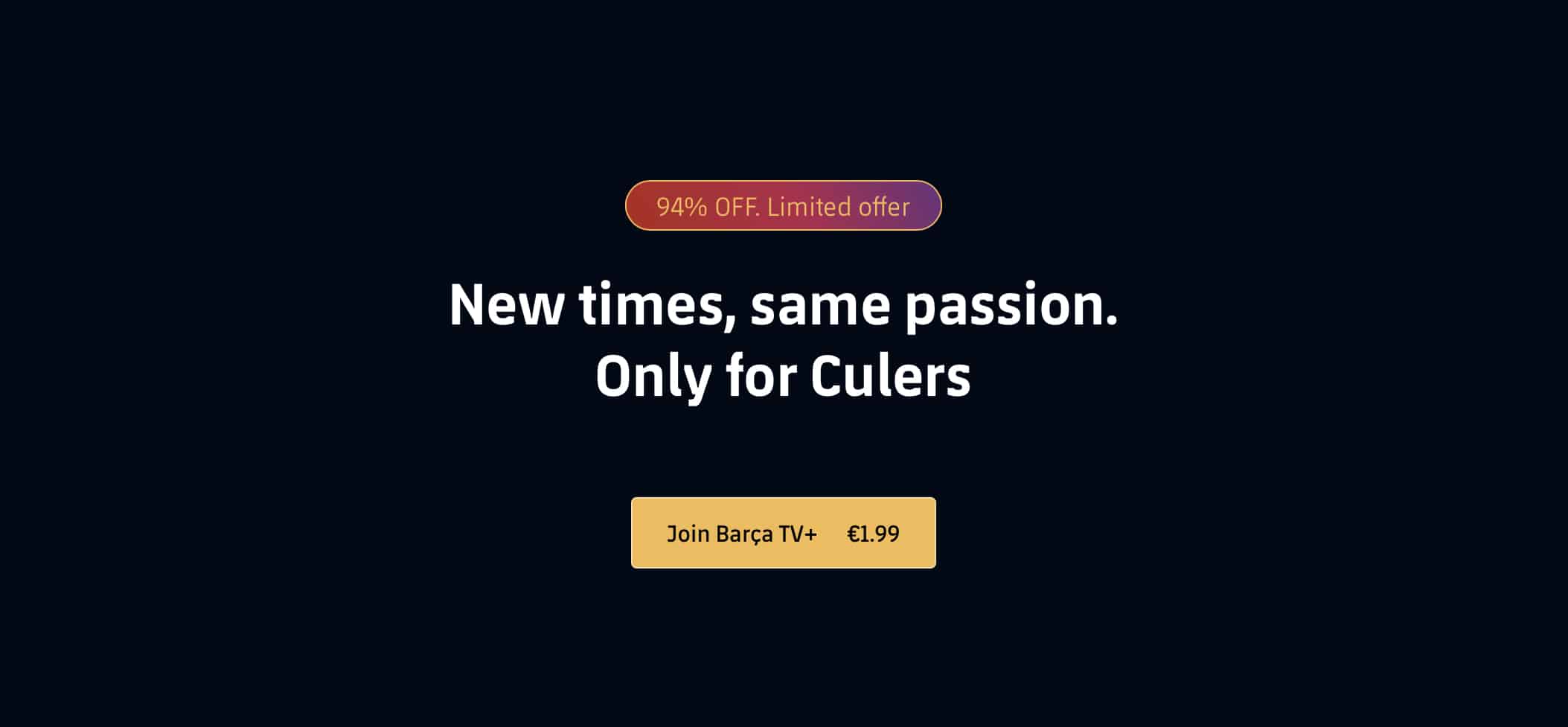 Get Barca TV+ membership for just €1.99 and enjoy season 20/21