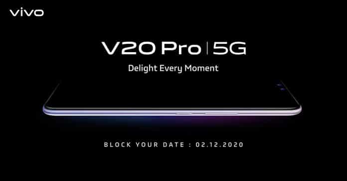 Vivo V20 Pro 5G is launching in Indian on 2nd December Vivo V20 Pro 5G is launching in Indian on 2nd December