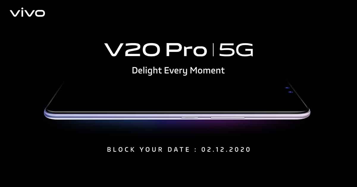 Vivo V20 Pro 5G is launching in Indian on 2nd December
