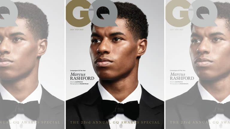Marcus Rashford on the cover of GQ as their Campaigner of the Year