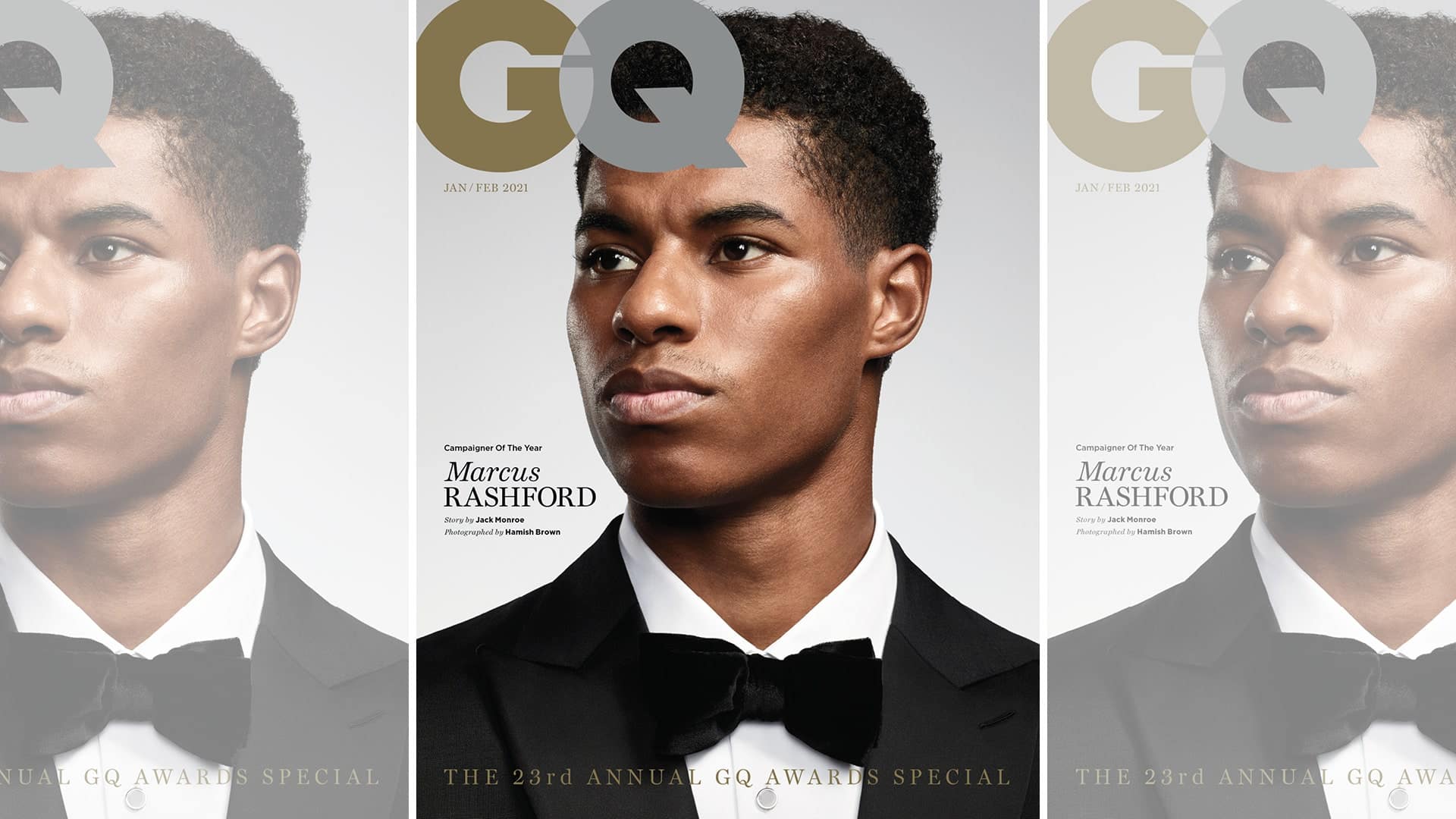 Marcus Rashford on the cover of GQ as their Campaigner of the Year