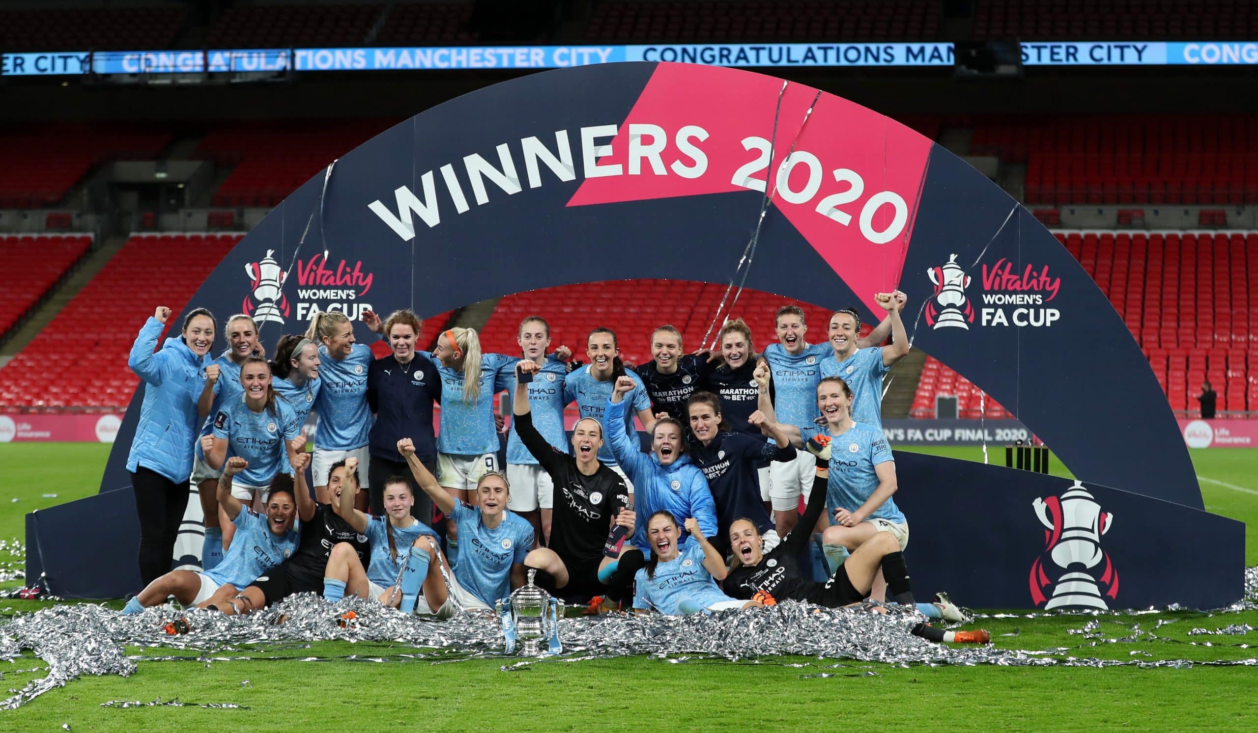 Manchester City Women defeat Everton Women 3-1 in FA Cup final at Wembley Stadium