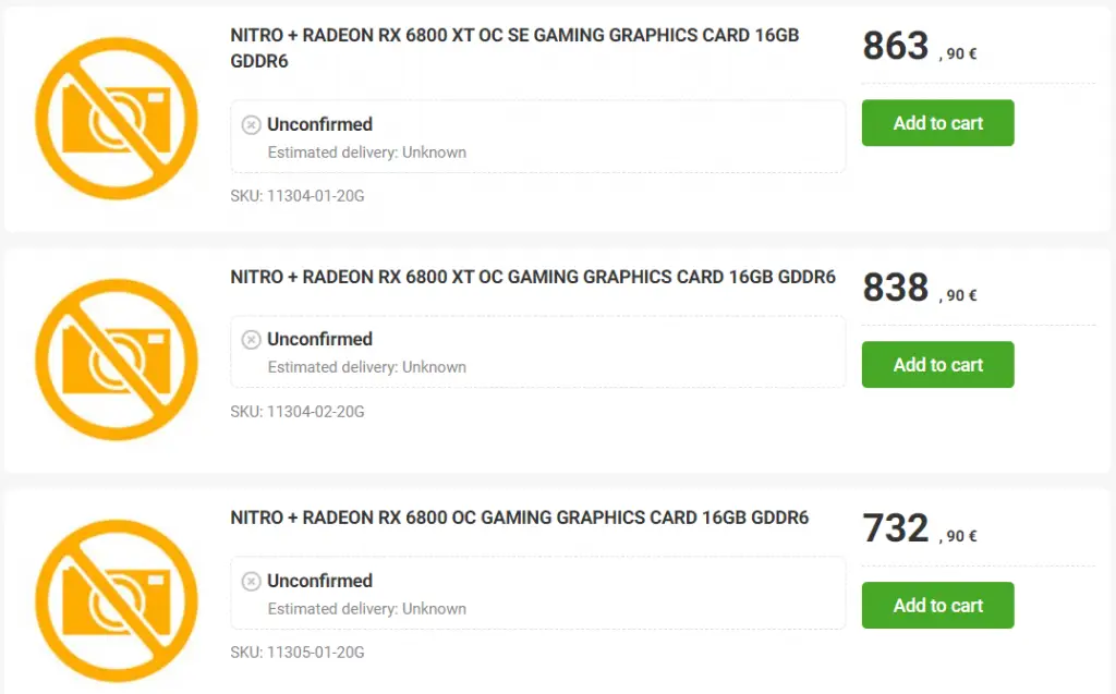 Sapphire's Radeon RX 6800 & RX 6800 XT Nitro+ series graphics cards appear online on retail store