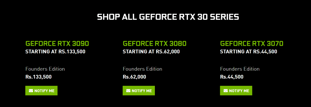 Nvidia cuts down the prices of its RTX 3000 GPU series in the Indian market