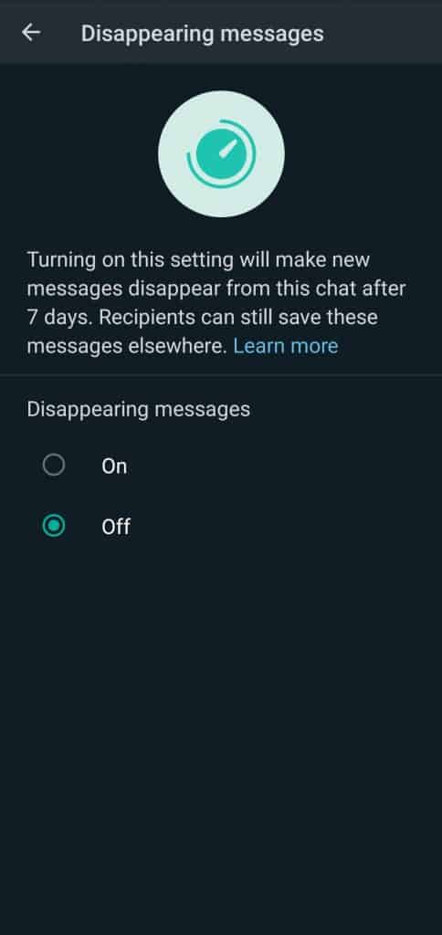 WhatsApp Disappearing Message Step 2_TechnoSports.co.in