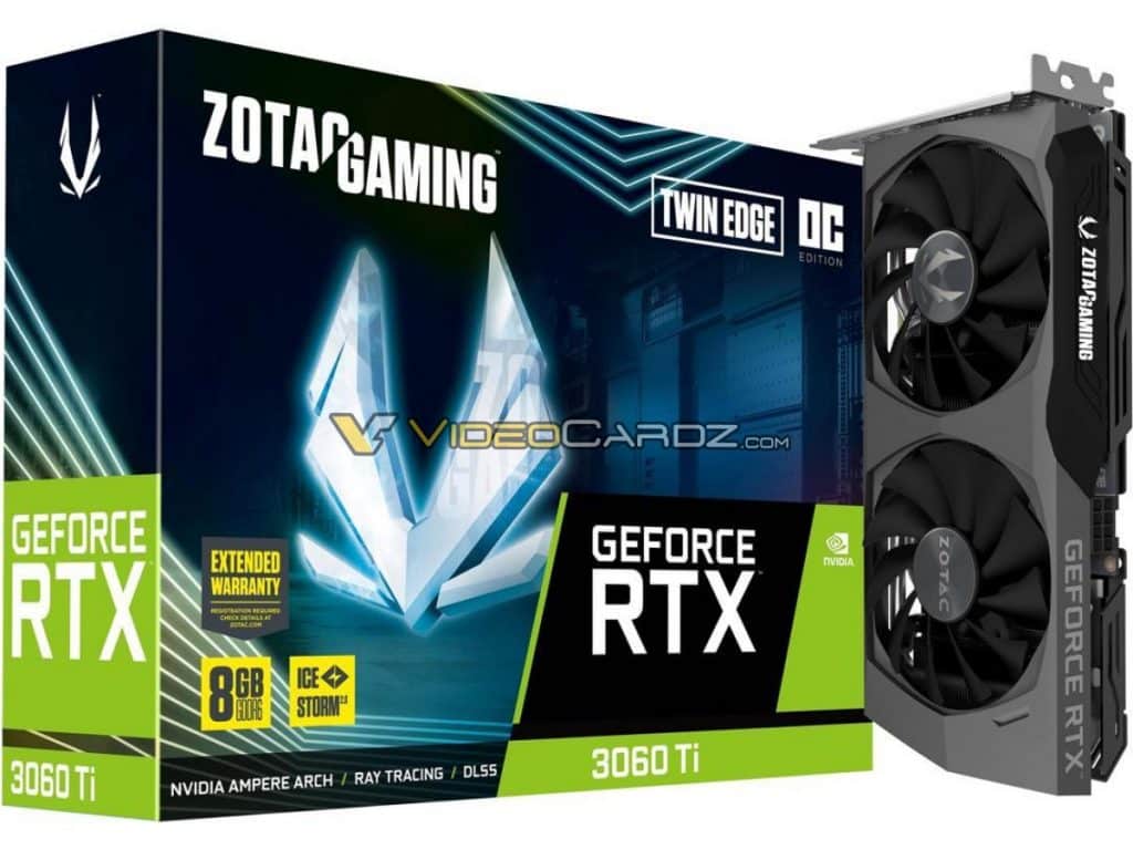 ZOTAC GeForce RTX 3060 Ti Twin Edge OC 7 EVGA & ZOTAC Custom GeForce RTX 3060 Ti Graphics Cards Leaks online
