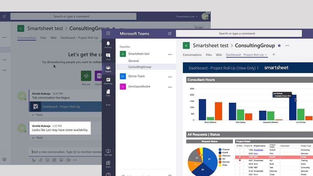 smartsheet1 Microsoft Teams now allowing users to integrate workplace apps directly in meetings