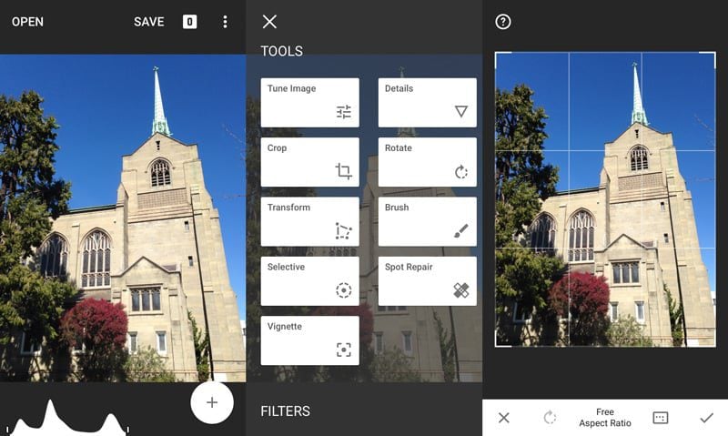 snapseed1 Top 5 RAW image editors for smartphones