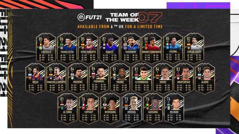FIFA 21: Here’s the FUT 21 Team of the Week 7 (TOTW 7)