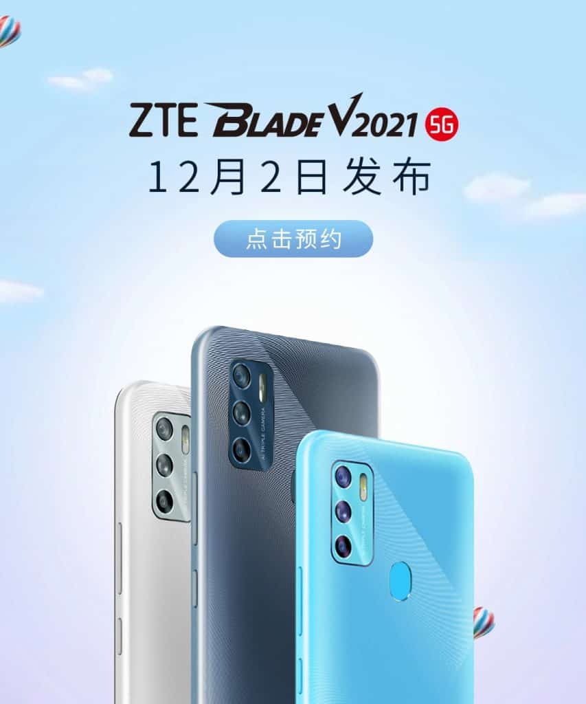 z1 4 ZTE Blade V2021 5G is all set to launch on December 2 with 48MP triple rear cameras