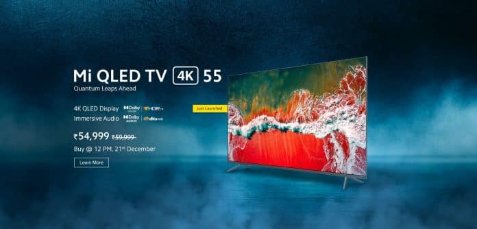 Mi QLED 4K (55") TV launched with Dolby Vision in India at INR 54,999 Mi QLED 4K (55") TV launched with Dolby Vision in India at INR 54,999