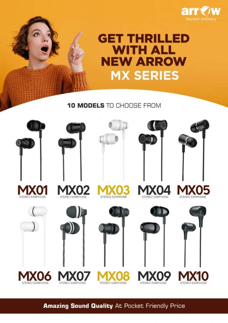Arrow launches affordable MX wired earphones in India – A must-have for all music lovers