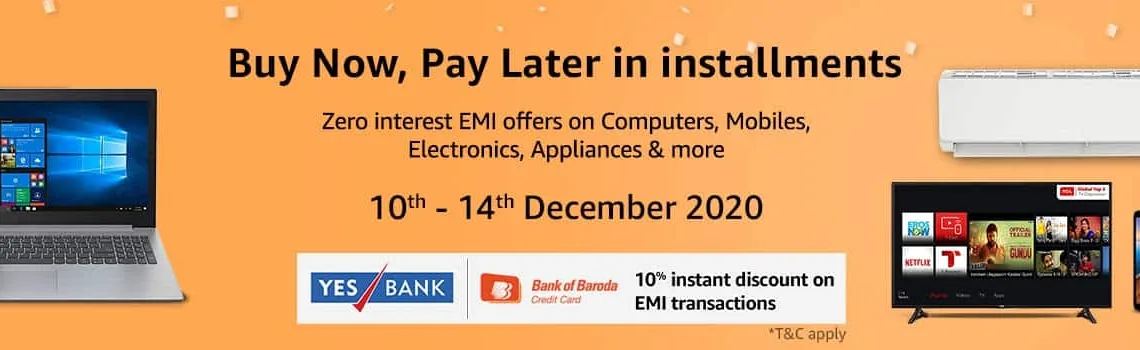 Amazon India brings new No Cost EMI offers on Computers, Mobiles, Electronics, Appliances & more