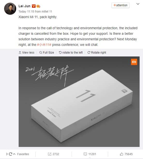 [Official] Xiaomi Mi 11 box will not include a Charging Adapter: Reason explained