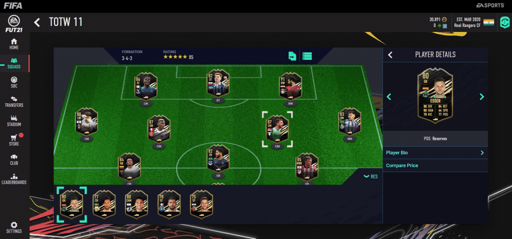 FUT Web App EA SPORTS Official Site Google Chrome 10 12 2020 12 58 04 PM FIFA 21: Here's the FUT 21 Team of the Week 11 (TOTW 11)
