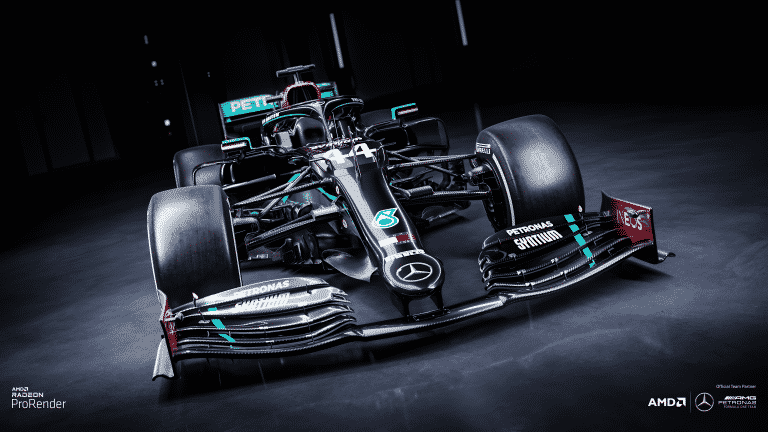 AMD shows stunning Mercedes Formula One Racecar 3D renders with AMD Radeon ProRender 2.0