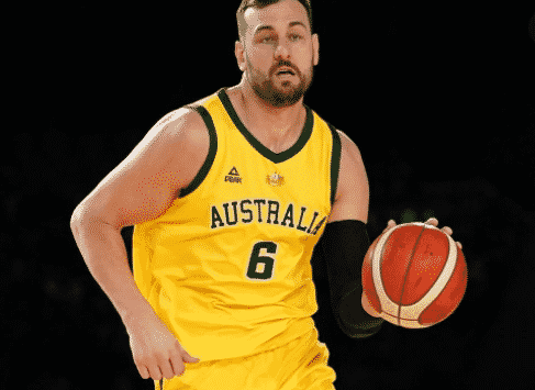 Andrew Bogut in action for the Australian national men's basketball team.