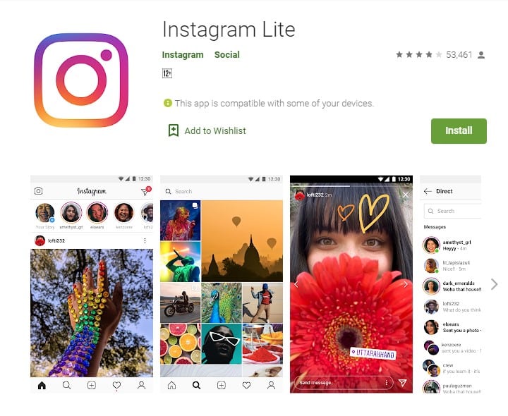 Screenshot 2020 12 16 222223 Facebook officially introduces Instagram Lite in India: A 2MB app with Less Features