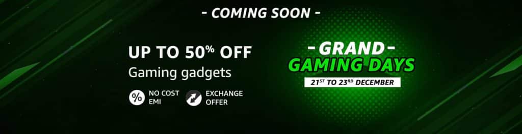 Amazon's Grand Gaming Days are back for gamers with incredible deals, starts from 21st December