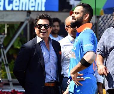 Virat Kohli and Sachin Tendulkar Virat Kohli reaches a new milestone in ODI cricket