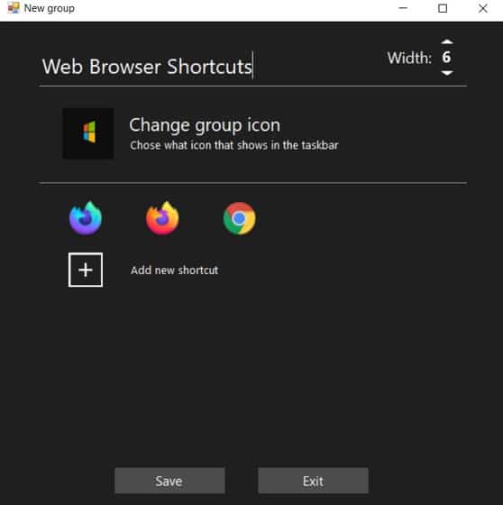 choose apps for the group Now you can group Your Taskbar Shortcuts on Windows 10, check out how
