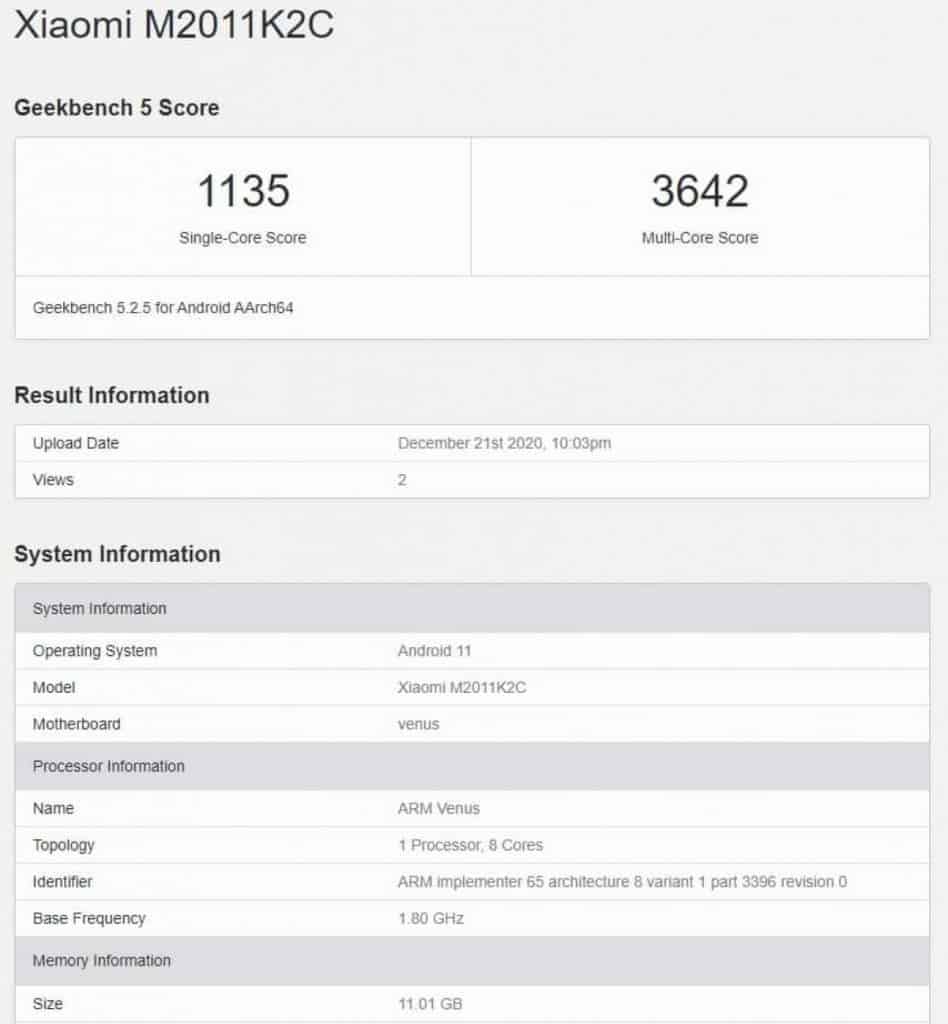 gsmarena 004 4 1 Xiaomi 11 popped up in fresh new official images and on GeekBench database, reveals few key specifications