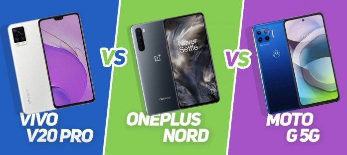 Vivo V20 Pro 5G vs Moto G 5G vs OnePlus Nord 5G: Which is the Best and Cheapest 5G phone in India?