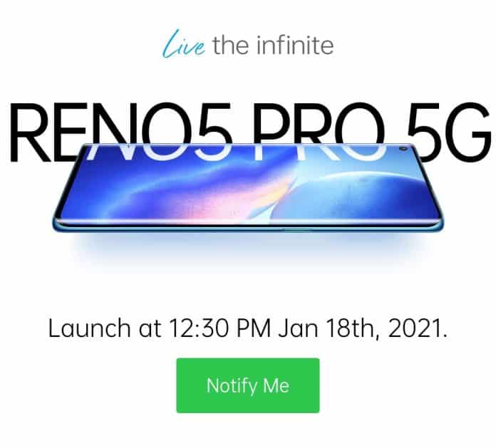 Oppo Reno5 Pro 5G is launching in India on January 18