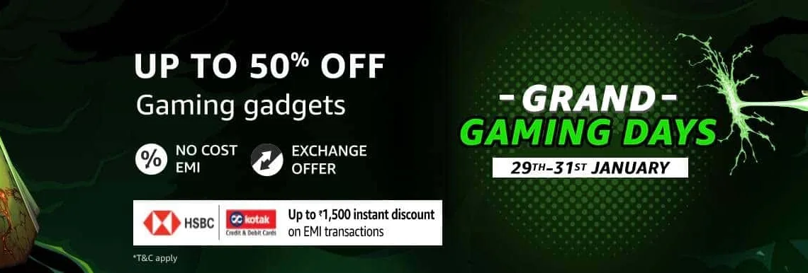 Amazon India brings Grand Gaming Days until January 31, 2021