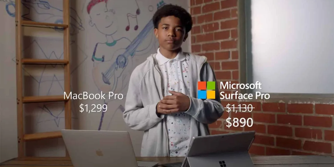 A new Ad from Microsoft claims Surface Pro 7 is a better choice than a MacBook Pro