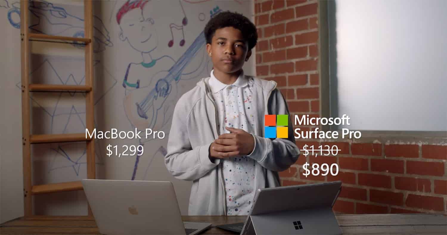 A new Ad from Microsoft claims Surface Pro 7 is a better choice than a MacBook Pro