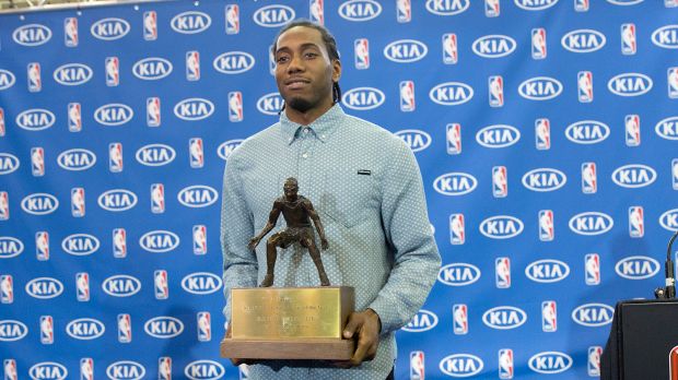 Kawhi Leonard won the Defensive Player of the Year award in 2015 and 2016.