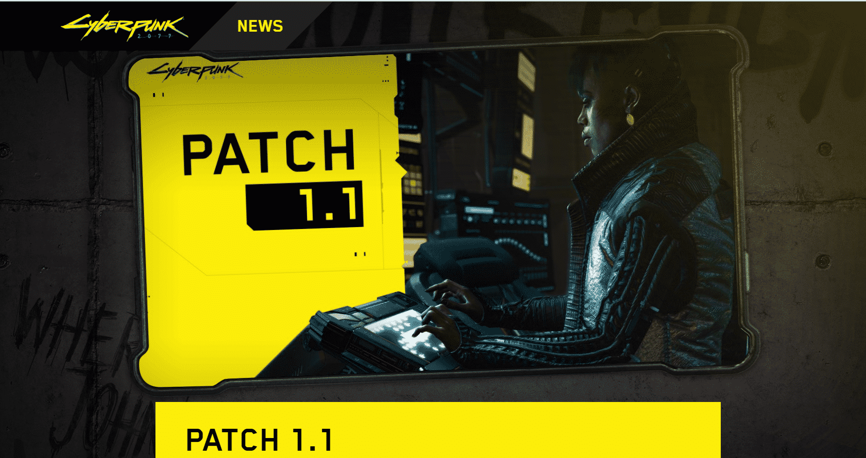 Patch 1.1 for Cyberpunk 2077 now available: a lot of fixes and improvements